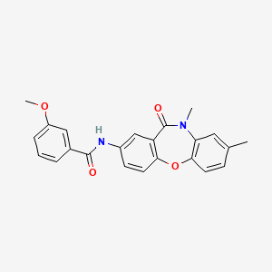 molecular formula C23H20N2O4 B2488792 N-(8,10-dimethyl-11-oxo-10,11-dihydrodibenzo[b,f][1,4]oxazepin-2-yl)-3-methoxybenzamide CAS No. 922009-44-7