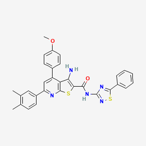 3-amino-6-(3,4-dimethylphenyl)-4-(4-methoxyphenyl)-N-(5-phenyl-1,2,4-thiadiazol-3-yl)thieno[2,3-b]pyridine-2-carboxamide