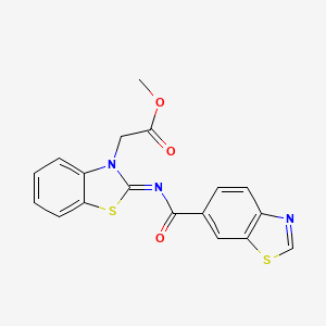 (Z)-methyl 2-(2-((benzo[d]thiazole-6-carbonyl)imino)benzo[d]thiazol-3(2H)-yl)acetate