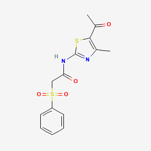 N-(5-acetyl-4-methylthiazol-2-yl)-2-(phenylsulfonyl)acetamide