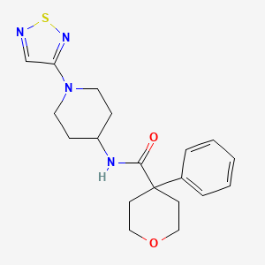 4-phenyl-N-[1-(1,2,5-thiadiazol-3-yl)piperidin-4-yl]oxane-4-carboxamide