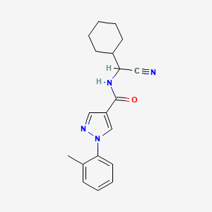 molecular formula C19H22N4O B2488817 N-[Cyano(cyclohexyl)methyl]-1-(2-methylphenyl)pyrazole-4-carboxamide CAS No. 2190844-87-0