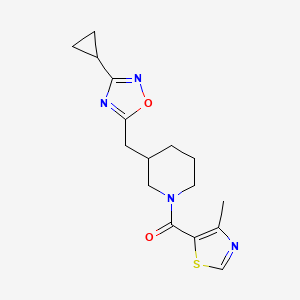 (3-((3-Cyclopropyl-1,2,4-oxadiazol-5-yl)methyl)piperidin-1-yl)(4-methylthiazol-5-yl)methanone