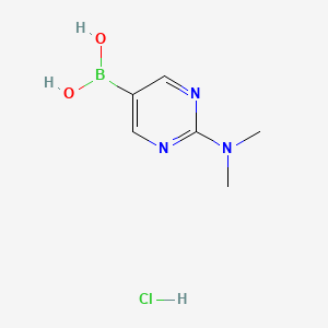 molecular formula C6H11BClN3O2 B2488820 2-Dimethylamino-pyrimidine-5-boronic acid hydrochloride CAS No. 683252-54-2