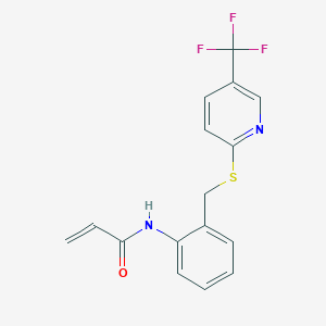 N-[2-[[5-(Trifluoromethyl)pyridin-2-yl]sulfanylmethyl]phenyl]prop-2-enamide