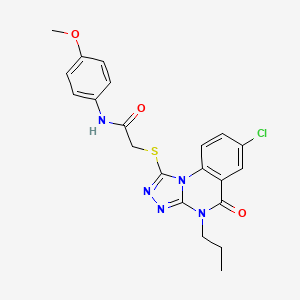 2-[(7-chloro-5-oxo-4-propyl-4,5-dihydro[1,2,4]triazolo[4,3-a]quinazolin-1-yl)thio]-N-(4-methoxyphenyl)acetamide