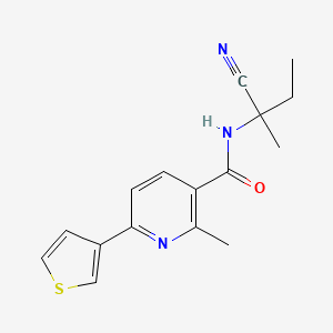 molecular formula C16H17N3OS B2488826 N-(1-cyano-1-methylpropyl)-2-methyl-6-(thiophen-3-yl)pyridine-3-carboxamide CAS No. 1311471-94-9