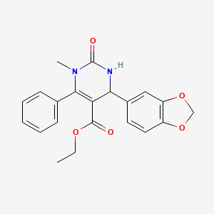 ethyl 4-(2H-1,3-benzodioxol-5-yl)-1-methyl-2-oxo-6-phenyl-1,2,3,4-tetrahydropyrimidine-5-carboxylate