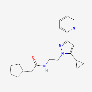 2-cyclopentyl-N-(2-(5-cyclopropyl-3-(pyridin-2-yl)-1H-pyrazol-1-yl)ethyl)acetamide