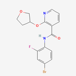 molecular formula C16H14BrFN2O3 B2488836 N-(4-bromo-2-fluorophenyl)-2-(oxolan-3-yloxy)pyridine-3-carboxamide CAS No. 2034312-85-9