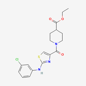 Ethyl 1-(2-((3-chlorophenyl)amino)thiazole-4-carbonyl)piperidine-4-carboxylate