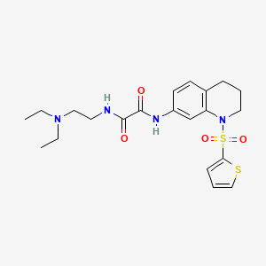 molecular formula C21H28N4O4S2 B2488843 N-[2-(diethylamino)ethyl]-N'-[1-(thiophene-2-sulfonyl)-1,2,3,4-tetrahydroquinolin-7-yl]ethanediamide CAS No. 898448-20-9