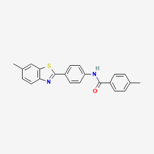 4-methyl-N-[4-(6-methyl-1,3-benzothiazol-2-yl)phenyl]benzamide
