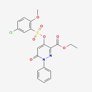 Ethyl 4-(((5-chloro-2-methoxyphenyl)sulfonyl)oxy)-6-oxo-1-phenyl-1,6-dihydropyridazine-3-carboxylate