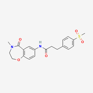 molecular formula C20H22N2O5S B2488871 3-(4-methanesulfonylphenyl)-N-(4-methyl-5-oxo-2,3,4,5-tetrahydro-1,4-benzoxazepin-7-yl)propanamide CAS No. 2034243-70-2