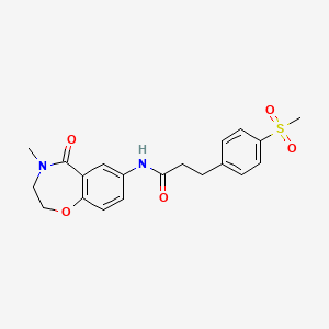 N-(4-methyl-5-oxo-2,3,4,5-tetrahydrobenzo[f][1,4]oxazepin-7-yl)-3-(4-(methylsulfonyl)phenyl)propanamide