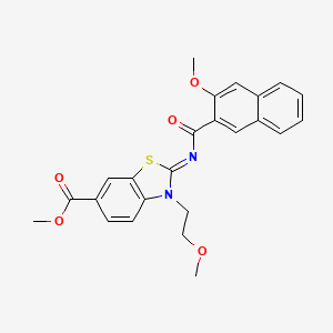 molecular formula C24H22N2O5S B2488872 (Z)-methyl 2-((3-methoxy-2-naphthoyl)imino)-3-(2-methoxyethyl)-2,3-dihydrobenzo[d]thiazole-6-carboxylate CAS No. 864975-47-3