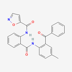 molecular formula C25H19N3O4 B2488878 N-(2-((2-benzoyl-4-methylphenyl)carbamoyl)phenyl)isoxazole-5-carboxamide CAS No. 941957-40-0