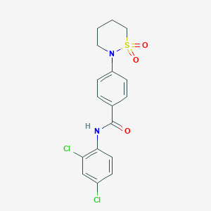 molecular formula C17H16Cl2N2O3S B2488879 N-(2,4-dichlorophenyl)-4-(1,1-dioxo-1lambda6,2-thiazinan-2-yl)benzamide CAS No. 941888-73-9