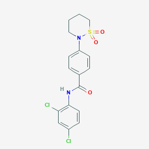 molecular formula C17H16Cl2N2O3S B2488879 N-(2,4-二氯苯基)-4-(1,1-二氧代噻嗪-2-基)苯甲酰胺 CAS No. 941888-73-9