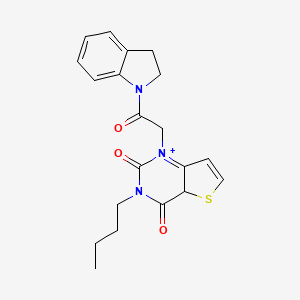 molecular formula C20H21N3O3S B2488883 3-butyl-1-[2-(2,3-dihydro-1H-indol-1-yl)-2-oxoethyl]-1H,2H,3H,4H-thieno[3,2-d]pyrimidine-2,4-dione CAS No. 1252841-78-3