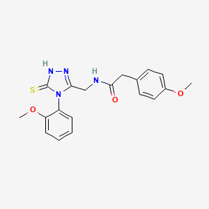2-(4-methoxyphenyl)-N-[[4-(2-methoxyphenyl)-5-sulfanylidene-1H-1,2,4-triazol-3-yl]methyl]acetamide