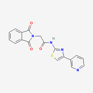 molecular formula C18H12N4O3S B2488893 2-(1,3-dioxoisoindolin-2-yl)-N-(4-(pyridin-3-yl)thiazol-2-yl)acetamide CAS No. 477544-91-5