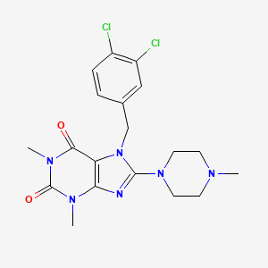 molecular formula C19H22Cl2N6O2 B2488895 7-[(3,4-Dichlorophenyl)methyl]-1,3-dimethyl-8-(4-methylpiperazin-1-yl)purine-2,6-dione CAS No. 359908-69-3