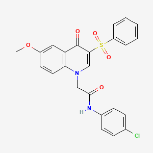 molecular formula C24H19ClN2O5S B2488899 N-(4-chlorophenyl)-2-(6-methoxy-4-oxo-3-(phenylsulfonyl)quinolin-1(4H)-yl)acetamide CAS No. 902583-99-7