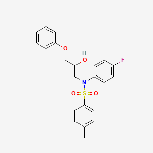 molecular formula C23H24FNO4S B2488903 N-(4-氟苯基)-N-(2-羟基-3-(间甲苯氧)丙基)-4-甲基苯磺酰胺 CAS No. 1040643-36-4