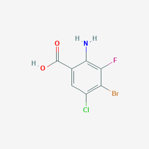 molecular formula C7H4BrClFNO2 B2488905 2-氨基-4-溴-5-氯-3-氟苯甲酸 CAS No. 1698027-17-6