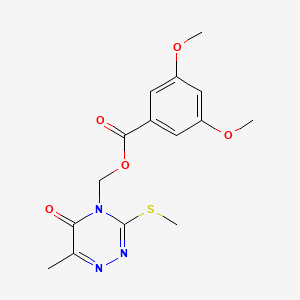 (6-Methyl-3-methylsulfanyl-5-oxo-1,2,4-triazin-4-yl)methyl 3,5-dimethoxybenzoate