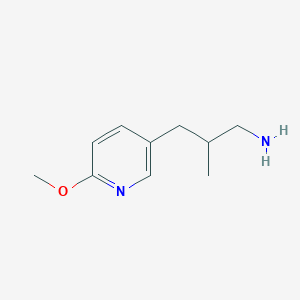 molecular formula C10H16N2O B2488915 3-(6-Methoxypyridin-3-yl)-2-methylpropan-1-amine CAS No. 1556172-74-7