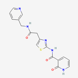2-oxo-N-(4-(2-oxo-2-((pyridin-3-ylmethyl)amino)ethyl)thiazol-2-yl)-1,2-dihydropyridine-3-carboxamide