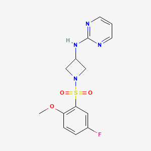 N-(1-((5-fluoro-2-methoxyphenyl)sulfonyl)azetidin-3-yl)pyrimidin-2-amine