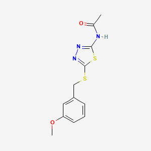 molecular formula C12H13N3O2S2 B2488931 N-{5-[(3-methoxybenzyl)sulfanyl]-1,3,4-thiadiazol-2-yl}acetamide CAS No. 333459-61-3