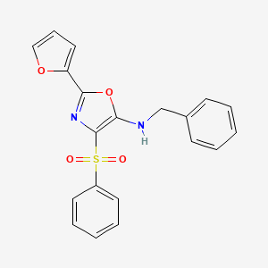 molecular formula C20H16N2O4S B2488943 4-(benzenesulfonyl)-N-benzyl-2-(furan-2-yl)-1,3-oxazol-5-amine CAS No. 475042-14-9