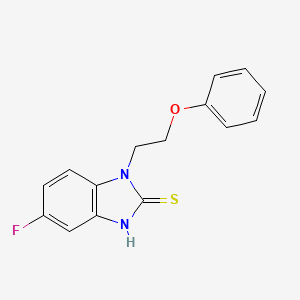 molecular formula C15H13FN2OS B2488947 5-fluoro-1-(2-phenoxyethyl)-1H-1,3-benzodiazole-2-thiol CAS No. 1293159-08-6