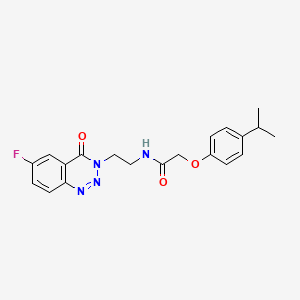 molecular formula C20H21FN4O3 B2488950 N-(2-(6-fluoro-4-oxobenzo[d][1,2,3]triazin-3(4H)-yl)ethyl)-2-(4-isopropylphenoxy)acetamide CAS No. 1903846-16-1