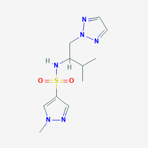 molecular formula C11H18N6O2S B2488953 1-methyl-N-(3-methyl-1-(2H-1,2,3-triazol-2-yl)butan-2-yl)-1H-pyrazole-4-sulfonamide CAS No. 2034246-79-0