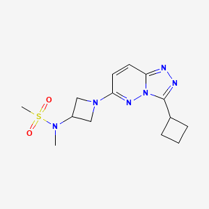 molecular formula C14H20N6O2S B2488958 N-(1-{3-环丁基-[1,2,4]三唑并[4,3-b]吡啉-6-基}氮杂环丁基)-N-甲基甲烷磺酰胺 CAS No. 2202168-72-5