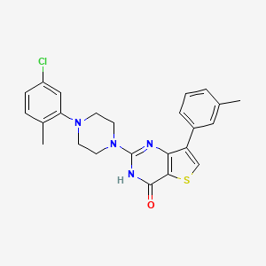 molecular formula C24H23ClN4OS B2488959 2-[4-(5-氯-2-甲基苯基)哌嗪-1-基]-7-(3-甲基苯基)噻吩[3,2-d]嘧啶-4(3H)-酮 CAS No. 1242862-86-7