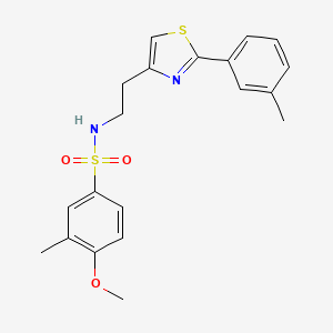 molecular formula C20H22N2O3S2 B2488961 4-methoxy-3-methyl-N-(2-(2-(m-tolyl)thiazol-4-yl)ethyl)benzenesulfonamide CAS No. 896604-86-7