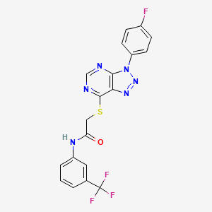 molecular formula C19H12F4N6OS B2488966 2-((3-(4-氟苯基)-3H-[1,2,3]三唑并[4,5-d]嘧啶-7-基)硫)-N-(3-(三氟甲基)苯基)乙酰胺 CAS No. 863460-16-6