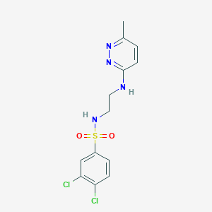 molecular formula C13H14Cl2N4O2S B2488967 3,4-dichloro-N-(2-((6-methylpyridazin-3-yl)amino)ethyl)benzenesulfonamide CAS No. 1170202-57-9