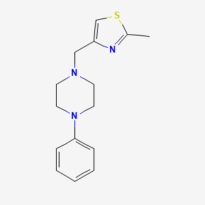 molecular formula C15H19N3S B2488968 2-Methyl-4-((4-phenylpiperazin-1-yl)methyl)thiazole CAS No. 2034511-57-2