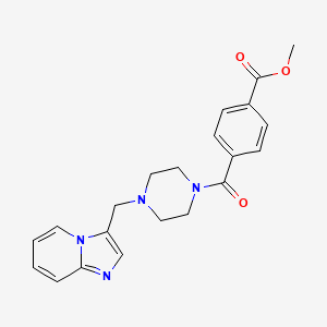 molecular formula C21H22N4O3 B2488970 甲基 4-(4-(咪唑并[1,2-a]吡啶-3-基甲基哌嗪-1-羰基)苯甲酸酯 CAS No. 1421499-34-4
