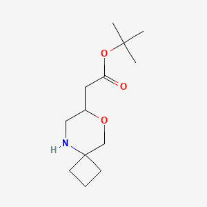 molecular formula C13H23NO3 B2488975 Tert-butyl 2-(8-oxa-5-azaspiro[3.5]nonan-7-yl)acetate CAS No. 2287298-03-5
