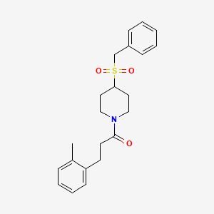 molecular formula C22H27NO3S B2488983 1-(4-(Benzylsulfonyl)piperidin-1-yl)-3-(o-tolyl)propan-1-one CAS No. 2034531-88-7