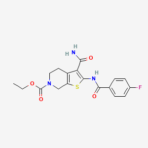 B2489022 ethyl 3-carbamoyl-2-(4-fluorobenzamido)-4,5-dihydrothieno[2,3-c]pyridine-6(7H)-carboxylate CAS No. 864925-64-4